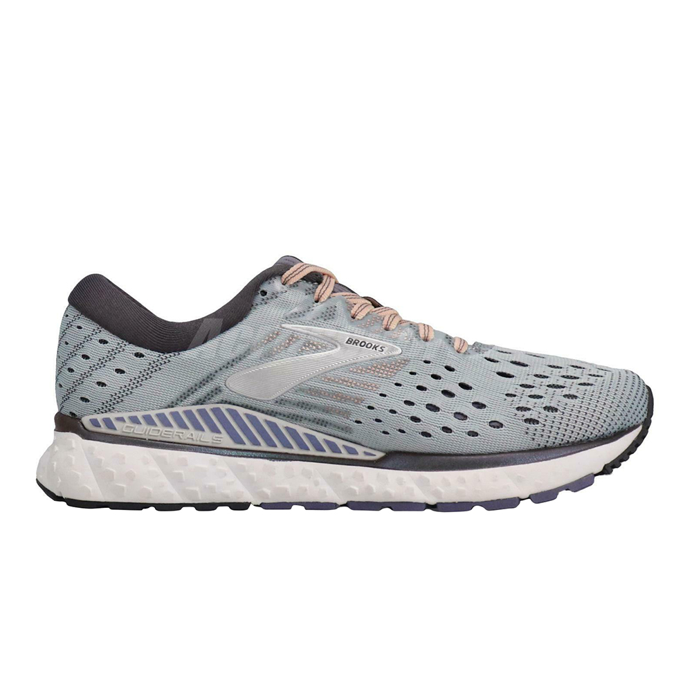 Brooks Transcend 6 Grey Pale Peach Silver Women Running Shoes Sneakers 120287 1B 